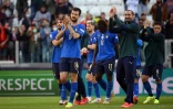 Les Italiens ravis de leur troisième place de la Ligue des nations après leur succès sur la Belgique à Turin, le 10 octobre 2021