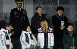 Le général nord-coréen Kim Yong Chol (en haut à droite), derrière Ivanka Trump lors de la cérémonie de clôture des Jeux olympiques à Pyeongchang le 25 février 2018
