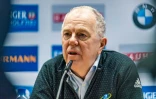 Le patron de la Fédération de biathlon (IBU), Suédois Olle Dahlin lors d'un point presse à Hochfilzen, le 16 décembre 2018
