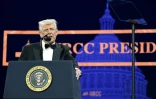 Le président américain Donald Trumplors du "dîner du président" du Comité républicain national du Congrès (NRCC) à Washington, le 8 avril 2025