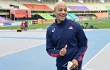 Le Français Sasha Zhoya, avant un entraînement sur 110 m haies, lors des Championnats du monde des moins de 20 ans, le 17 août 2021 à Nairobi