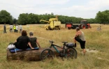 Une moissonneuse de 1966 a réalisé la première moisson de la Ferme de Paris, le 20 juillet 2016, dans le bois de Vincennes