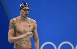 Camille Lacourt dans le bassin du 100 mètres à Rio de janeiro, le 7 août 2016
