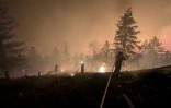 L'incendie de Bald Range, dans l'ouest du Canada, a entrainé l'évacuation de plus de 20.000 personnes (photo prise le 7 août 2026 et diffusée le 8 par le Service des incendies de forêt de la province de Colombie-Britannique)