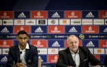 Le président de Lyon Jean-Michel Aulas, lors de la présentation de la nouvelle recrue de l'OL, le milieu de terrain brésilien Tetê, le 31 mars 2022 au Groupama Stadium à Décines-Charpieu