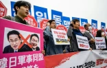 Manifestation contre la visite du Premier ministre japonais Fumio Kishida à Séoul, le 7 mai 2023 en Corée du Sud
