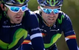 Alejandro Valverde (à droite) lors de la Fleche Wallonne, le 20 avril 2016 à Huy