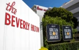 L'hôtel Beverly HiLton avant les 78e Golden Globes, le 23 février 2921 à Beverly Hills, en Californie