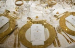 La table fastueuse, déjà dressée pour le dîner de mardi soir à Washington