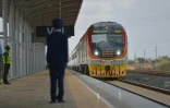 La nouvelle ligne ferroviaire Mombasa-Nairobi, financée par la Chine, lors de son inauguration le 31 mai 2017