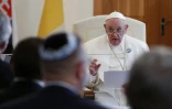 Le pape François lors d'une rencontre avec des évêques, le 12 septembre 2021 à Bratislava, en Slovaquie