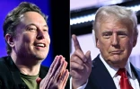 Le milliardaire Elon Musk (à gauche), lors d'une conférence à Los Angeles, en Californie, le 6 mai 2024 et l'ex-président américain Donald Trump à la convention républicaine de Milwaukee, dans le Wisconsin, le 18 juillet 2024