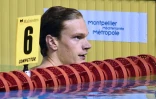 Yannick Agnel lors des séries du 100 m libre des championnats de France à Montpellier, le 1er avril 2016