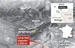 Localisation du col du Petit Argentier à Valfréjus où 5 militaires sont morts dans une avalanche. 