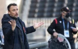 L'entraîneur de Lens, Franck Haise, lors du match de L1, le 28 février 2021 contre Angers au stade Raymond Kopa