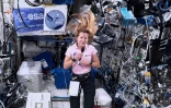 L'astronaute française Sophie Adenot durant un entretien à l'AFP depuis l'ISS le 26 février 2026