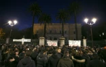 .Rassemblement de soutien à Yvan Colonna, devant la préfecture du sud d’Ajaccio, sur la l'île méditerranéenne de Corse, le 9 mars 2022