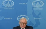 (ARCHIVES) Le vice-ministre russe des Affaires étrangères Sergueï Riabkov donne une conférence de presse le 5 août 2019 à Moscou sur le traité INF sur les missiles terrestres de moyenne portée.