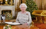 La reine Elizabeth II, le 24 décembre 2018, après l'enregistrement de son messsage de Noël à Londres