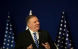 Le secrétaire d'Etat américain Mike Pompeo lors d'une conférence de presse le 19 novembre 2020 à Jérusalem