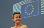 La commissaire européenne à la Concurrence, Margrethe Vestager, s'exprime lors d'une conférence de presse à Bruxelles le 10 septembre 2024   