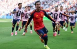 La joie de Ferran Torres, buteur et héros de la finale qui a sacré l'Espagne face à l'Argentine en finale du Mondial, le 19 juillet 2026 à East Rutherford