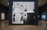 Exposition de "Flesh and Spirit" par l'artiste américain Jean-Michel Basquiat avant une vente aux enchères à New York, le 4 mai 2018
