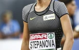 La Russe Yulia Stepanova après sa course lors des qualifications pour le 800 m lors de l'Euro à Amsterdam, le 6 juillet 2016