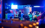 Les services de secours et la police sur les lieux de la parade de la gay pride à Berlin, le 25 juillet 2026