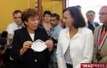 Samedi 29 aout 2009 

Roselyne Bachelot  ministre de la Sante et Marie-Luce Penchard, Secretaire d'Etat a l'Outremer en visite à l'Etang-Salé