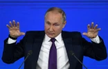 Vladimir Poutine lors d'une conférence de presse à Moscou le 23 décembre 2021
