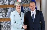 La Première ministre britannique Theresa May est reçue par le président du Conseil européen Donald Tusk, à Bruxelles le 8 décembre 2017  