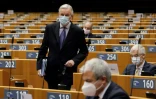 Le négociateur européen Michel Barnier lors d'un débat au Parlement européen à Bruxelles le 18 décembre 2020