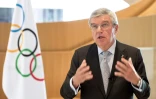 Le président du Comité international olympique, Thomas Bach, durant une interview au siège de l'instance, à Lausanne, le 24 mars 2020