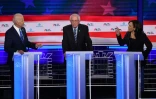 Joe Biden, Bernie Sanders et Kamala Harris lors du premier débat démocrate, fin juin 2019 à Miami
