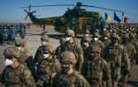 Des militaires de l'Otan rassemblés sur la base de Mihail Kogalniceanu, en Roumanie, le 11 février 2022