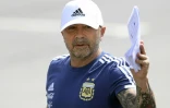 Le sélectionneur de l'Argentine Jorge Sampaoli à l'entraînement, le 24 juin 2018 à Bronnitsy, près de Moscou 