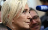 Marine Le Pen parlant aux journalistes au lendemain du deuxième tour des législatives, à Hénin-Beaumont, le 20 juin 2022