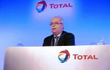 Christophe de Margerie, alors PDG de Total, lors d'une conférence de presse, le 13 février 2013 à Paris