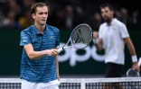 Le N.4 mondial Daniil Medvedev los de son match face au Français Jérémy Chardy, le 29 octobre 2019 au Masters 1000 de Paris