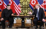 Le président américain Donald Trump (d) et le dirigeant nord-coréen Kim Jong Un (g) au Sofitel Legend Metropole, le 28 février 2019 à Hanoï