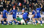 L'essai du XV de France par Cyril Baille contre l'Irlande pour leur 2e match du Tournoi des six nations à Saint-Denis, le 12 février 2022