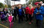 La Première ministre norvégienne, Erna Solberg, conservatrice, en campagne à Oslo, le 9 septembre 2017