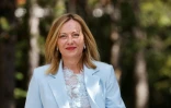 La PremiĂšre ministre italienne Giorgia Meloni arrive au sommet du G7 Ă Kananaskis, au Canada, le 16 juin 2025