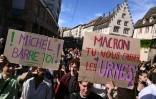 Manifestation à Strasbourg "contre le coup de force de Macron" après la nomination de Michel Barnier à Matignon, le 7 septembre 2024