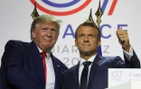 Les présidents américain Donald Trump et français Emmanuel Macron lors d'une conférence de presse à l'issue du G7, le 26 août 2019 à Biarritz