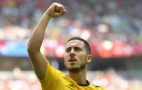 L'attaquant belge Eden Hazard auteur d'un doublé contre la Tunisie, le 23 juin 2018 à Moscou