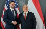 Le vice-président américain JD Vance (g) et le Premier ministre hongrois Viktor Orban lors d'une rencontre à Budapest, le 7 avril 2026 en Hongrie