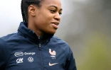 L'attaquante Marie Antoinette Katoto, avec les Bleues au centre de Clairefontaine le 5 avril 2021, s'est offert un triplé face à la Grèce