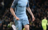 Kevin De Bruyne celebrates célèbre un but pour Manchester City face à Barcelone, le 1er novembre 2016 à l'Etihad